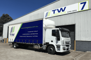 truck parked outside tw logistics warehouse for efficient gippsland freight services