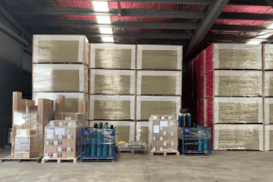 3pl provider warehouse storage with stacked pallets for seamless business logistics
