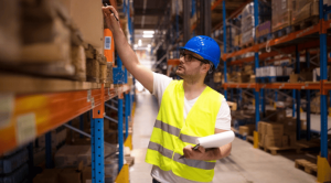 worker checking supply chain in tw logistics 3pl warehousing