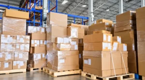 palletised finished goods in a 3pl warehouse for production planning